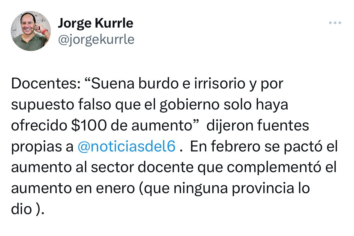 Desmienten "por burdo e irrisorio" el supuesto aumento de $100 pesos a docentes imagen-2